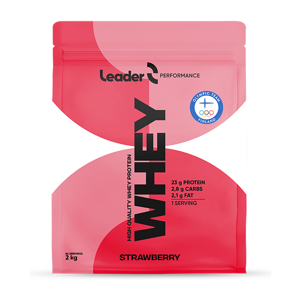 Leader Performance Whey Strawberry proteiinijauhe lisäravinne